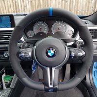 F80-M3-with-Paddles-Modification-with-Flat-bottom-Black-Alcnatara-9040-on-sides-Smooth-leather-top-bottom-Blue-centre-stripe-M-tri-stitching-1
