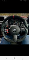 F20 F30 M-sport - Full Modification with Flat bottom + PROFILES, Perforated leather on sides, Black Alcantara 9040 top/bottom + Red centre stripe, M-stitching