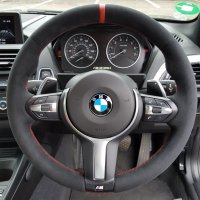 F22-M-sport-with-paddles-Black-Alcantara-Red-centre-stripe-Red-stitching-1