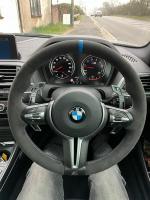F87-M2-with-paddles-Dark-grey-Alcantara-9002-Blue-centre-stripe-M-stitching-Copy