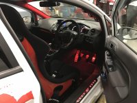 Fiesta ST 2014 - Black alcantara + Red centre stripe at 12 o'clock, Red stitching