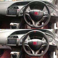 Civic-Type-R-FN2-–-Thicker-Thumb-grips-built-up-Flat-bottom-Perforated-leather-on-sidesSmooth-top-bottom-Red-centre-stripe-at12-oclock-Red-stitching