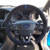Focus RS mk3 - Black Alcantara 9040 + Blue Centre stripe Blue 1318 stitching 3