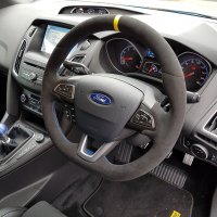 Focus RS mk3 - Black Alcantara 9040 + Yellow Centre stripe Blue 1318 stitching 2