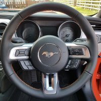 Mustang GT 2017 - Slightly Thicker, Smooth nappa, Valencia orange stitching 1