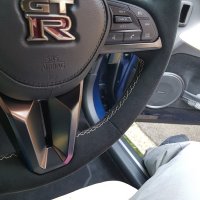 GTR 2017 - Black alcantara 9040 + Black centre stripe, Light cream stitching 2