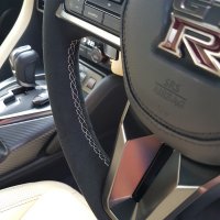 GTR 2017 - Black alcantara 9040 + Black centre stripe, Light cream stitching 4