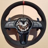 GTR 2017 -  Black alcantara 9040 + Red centre stripe, Red stitching 1