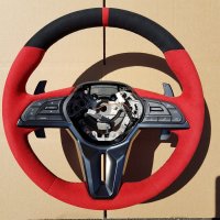 GTR 2017 - RED alcantara with Black Alcnatara only top section + Red Alcnatara centre stripe, Black stitching 1
