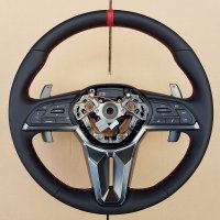 GTR 2017 -  Smooth Nappa leather + Red centre stripe, Red stitching 1