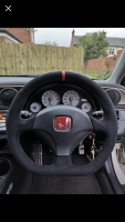 Civic-Type-R-EP3-–-Midified-with-Flat-bottom-Black-Alcnatara-9040-Red-centre-stripe-Red-stitching