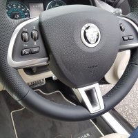 Jaguar XF Facelift - Thicker, Perforated on the sides, Nappa leather,Black stitching 2