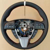 Mazda 3 2010 - thicker, thumb grips added, perforated sides, nappa topbototm + White centre stripe at 12 o'clock, Red stitching.jpg