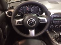 MX5-mk3-Slightly-thicker-Thumb-grips-added-Flat-Bottom-Perforated-leather-on-sides-Smooth-topbottom-Red-centre-stripe-Red-stitching-4