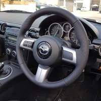 Mazda-MX5-Mk3-Thicker-Thumb-grips-added-Perforated-leather-on-sides-Smooth-top-bottom-Mid-Grey-stitching-2