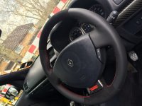 Clio 182 sport - thumbs re-built, nappa sides, black alcantara top-bototm, red stitching