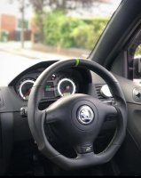 Fabia-VRS-MK1-2006-Full-Modification-with-Flat-bottom-PROFILES-Perforated-leather-on-sides-Smooth-topbottom-Lime-Green-centre-stripe-Lime-Green-1426-stitching
