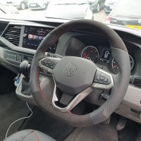 VW-T6.1-Full-Modification-with-Flat-bottom-Perforated-leather-on-sides-Black-Alcantara-9040-top-bottom-Red-stitching-2