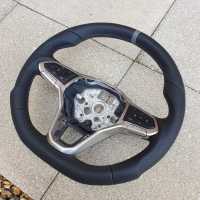 VW-T6.1-Full-Modification-with-Flat-bottom-Perforated-leather-on-sides-Smooth-top-bottom-Grey-centre-stripe-Grey-415-stitching-2