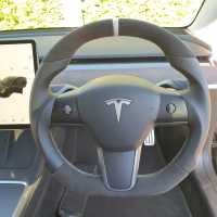 Tesla-3-2020-Full-modification-with-Flat-bottom-PROFILES-SMOOTH-leather-on-sides-Dark-grey-Alcantara-9002-top-bottom-Light-grey-centre-stripe-Light-grey-412-stitching-1