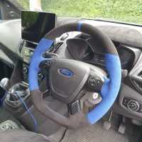 Transit-Connect-2016-Full-Modification-with-Flat-bottom-Blue-Alcantara-on-sides-Black-Alcantara-9040-top-bottom-Blue-ALCANTARA-centre-stripe-Blue-1078-stitching-2