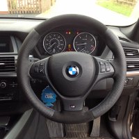 X5 E70 ,X6 E71 M-sport st - padded, perforated leather sides, black alcantara 9040 top-bottom, M-stitching 1