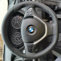 X5 X6 E70,E71 - Midified with Flat bottom, Perforated leather on sides,  Smooth leather top-bottom, M tri stitching 1