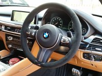 F15 X5 50M - Padded, Black alcantara 9040, M-stitching -BMW P style 2