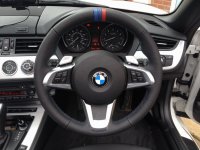 E89 SE - padded, parforated sides, nappa top-bottom + 3 M stripes at 12 oçlock, M-stitching